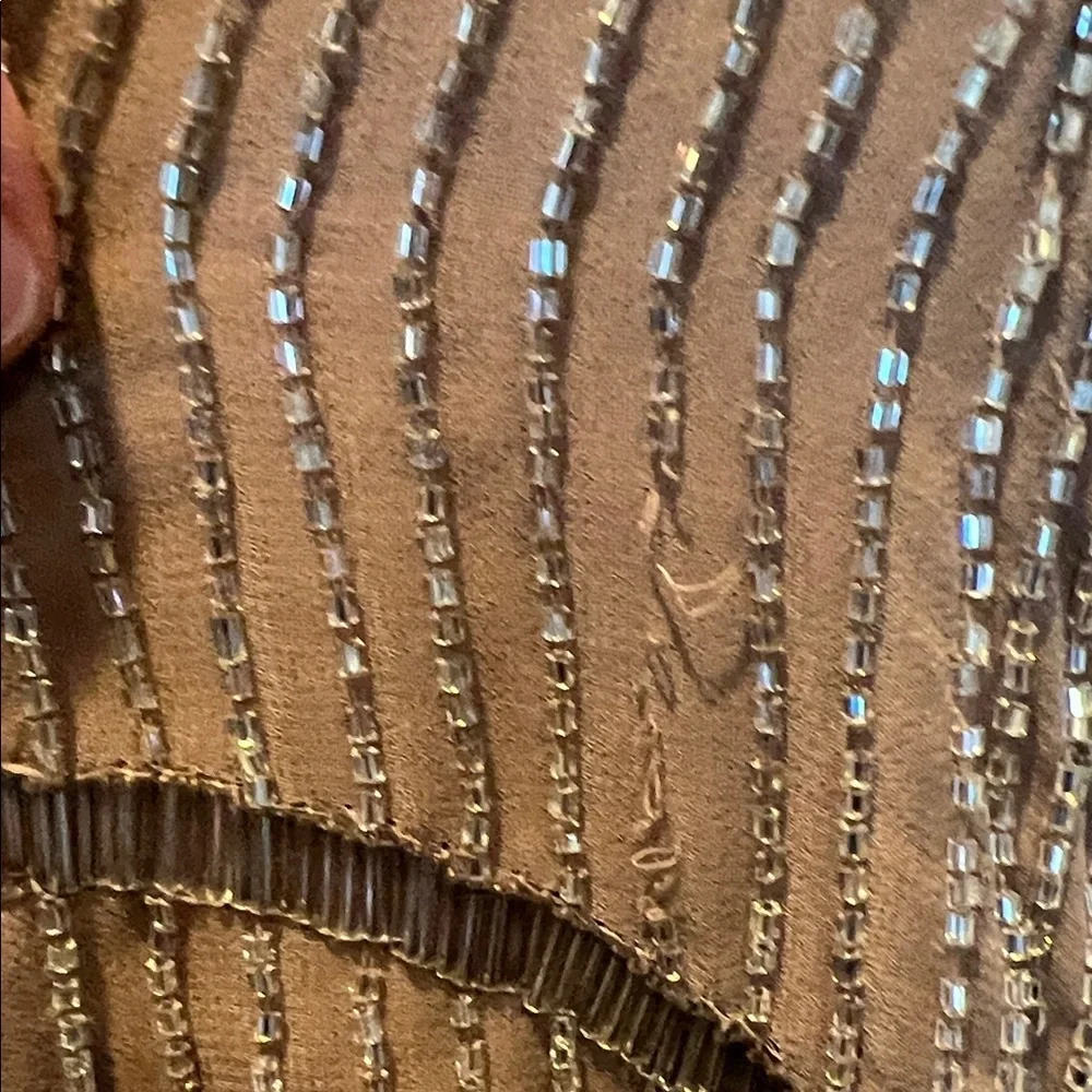NWT W118 by Walter Baker Beaded Taupe Brown Backless Destiny Dress Size 4 - Picture 5 of 16